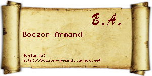 Boczor Armand névjegykártya